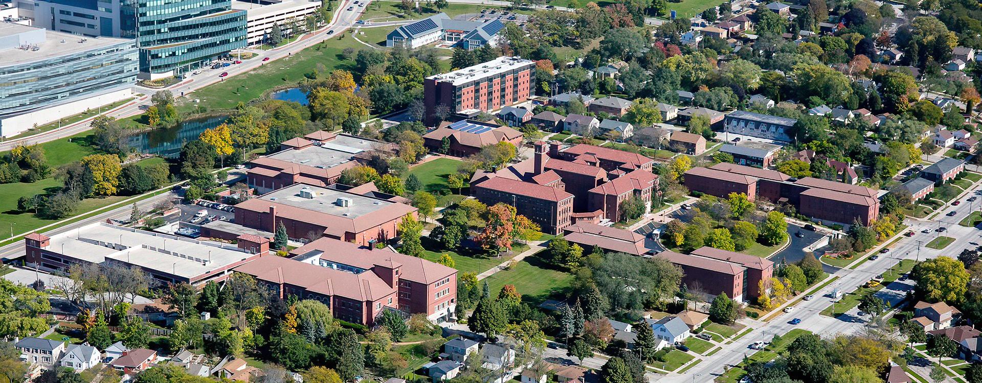 Aerial view of WLC campus